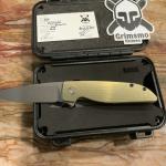 Grimsmo Rask Knife with Gold Handles and Purple Hardware