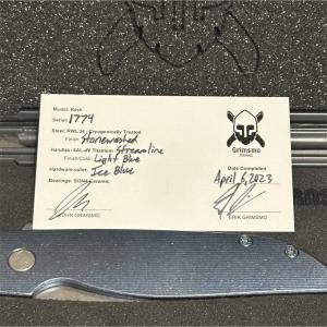 Grimsmo Rask Ice Blue Titanium Pocketknife