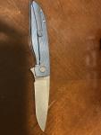 Grimsmo Rask Ice Blue Titanium Pocketknife
