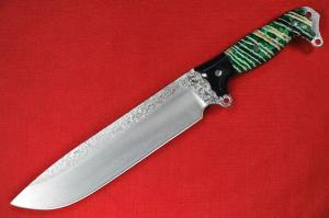Busse Custom ASH2 G10 Green Marble Knife