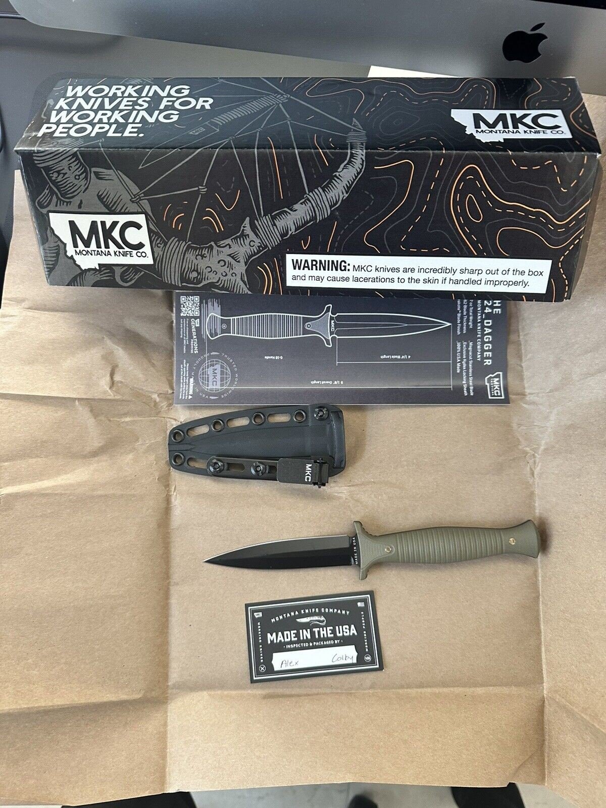 Montana Knife Company V24 Dagger OD Green Limited Edition