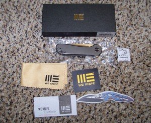WE Elementum Knife - Gray Titanium Handle
