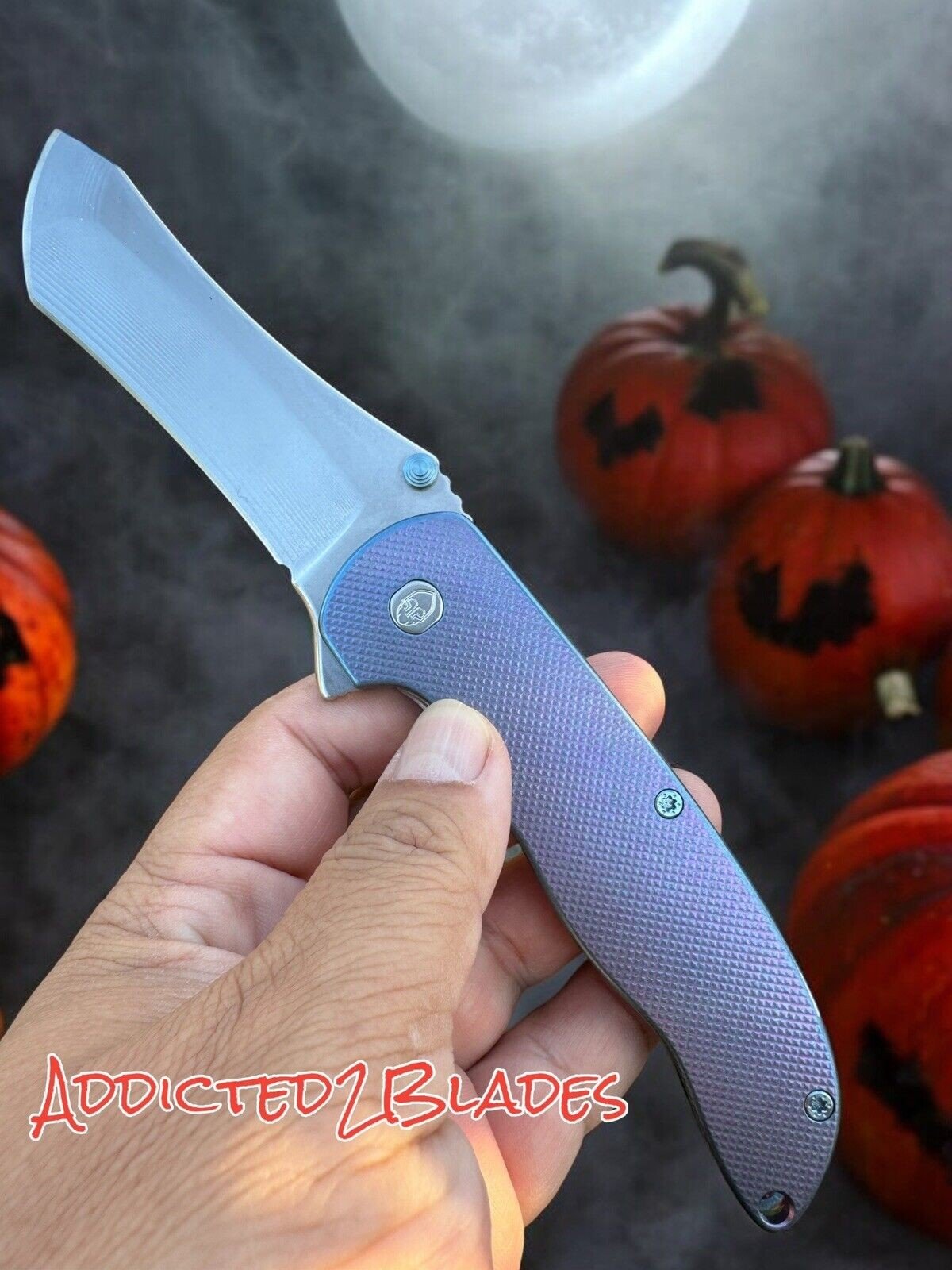 Grimsmo Norseman Blue Stonewashed RWL-34 Folding Knife