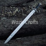 Handmade Damascus Steel Viking Sword - Wazir Crafts