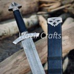 Handmade Damascus Steel Viking Sword - Wazir Crafts