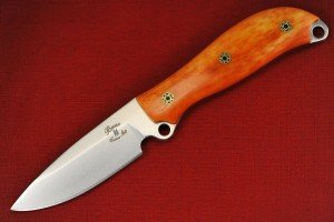 Busse Custom Active Duty Knife with Orange Giraffe Bone