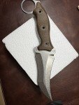 Busse Triceratops Knife, Stonewashed INFI, Coyote Brown