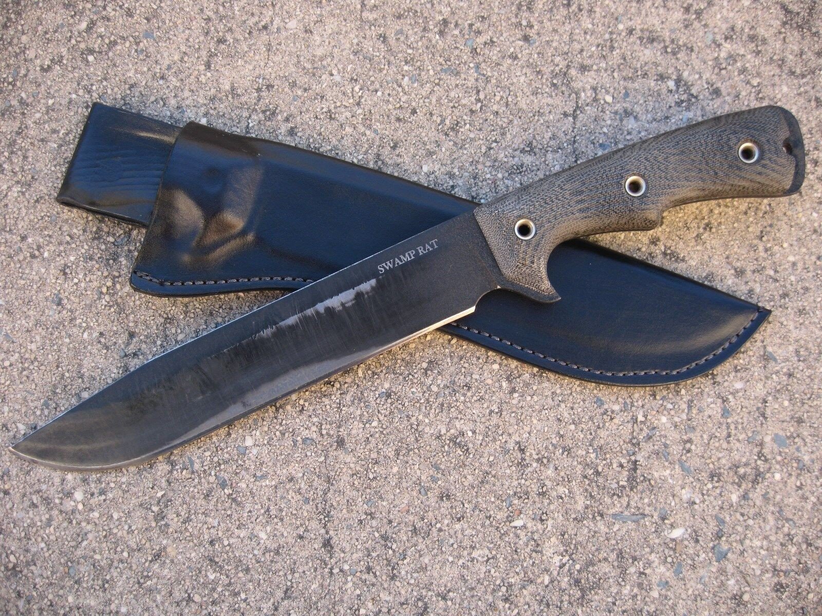 Busse Combat Swamp Rat R9 Knife with Leather Sheath