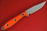 Busse Custom 3.5" Bowie Knife - Black/Orange G10