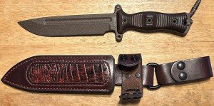 Busse TGLB Brown INFI Blade with Leather Sheath