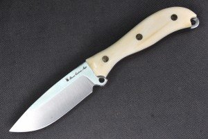 Busse RadioActive Duty 0.165" Satin Knife with White Giraffe Bone Handle