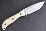 Busse RadioActive Duty 0.165" Satin Knife with White Giraffe Bone Handle