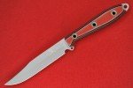 Busse Custom 4.65" Elmax Steak Knife - Red/Black/Grey