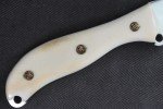 Busse RadioActive Duty 0.165" Satin Knife with White Giraffe Bone Handle