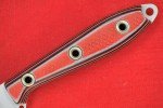 Busse Custom 4.65" Elmax Steak Knife - Red/Black/Grey