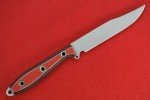 Busse Custom 4.65" Elmax Steak Knife - Red/Black/Grey