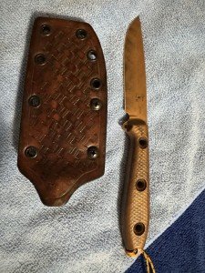 Busse Elmax Steak Knife with Custom Sheath