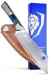 Dalstrong Chef & Cleaver Hybrid Knife - The 'Crixus' - 8 inch - Valhalla Series - 9CR18MOV HC Steel - Celestial Resin & Wood Handle - Razor Sharp Chef's Knife - w/Leather Sheath
