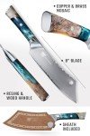 Dalstrong Chef & Cleaver Hybrid Knife - The 'Crixus' - 8 inch - Valhalla Series - 9CR18MOV HC Steel - Celestial Resin & Wood Handle - Razor Sharp Chef's Knife - w/Leather Sheath