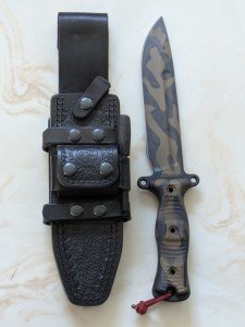 Busse Team Gemini A2 Camouflage Knife with Sheath