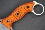Busse Custom Triceratops Knife - Orange/Black G10 Handle