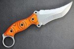 Busse Custom Triceratops Knife - Orange/Black G10 Handle