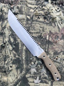 SwampRat SR-77 SawManDu with Green Micarta Handle