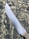 SwampRat SR-77 SawManDu with Green Micarta Handle