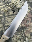 SwampRat SR-77 SawManDu with Green Micarta Handle