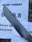 SwampRat SR-77 SawManDu with Green Micarta Handle