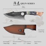 Norseman 7-Inch Damascus Butcher Knife with Sheath