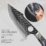 Norseman 7-Inch Damascus Butcher Knife with Sheath