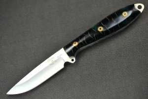 Busse Custom Short Elmax Steak Knife with Pine Cone