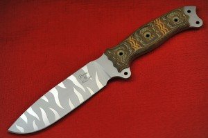 Busse Combat SFNO Tiger Striped Camo Knife