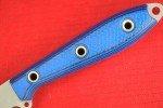 Busse Custom 4.65" Elmax Steak Knife - Blue/Black G10