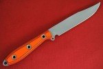 Busse Custom 4.65" Elmax Steak Knife - Orange/Black
