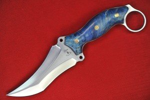 Busse Triceratops Flat Saber Knife with Maple Handle