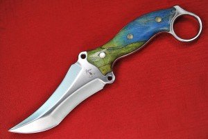 Busse Triceratops Flat Saber Knife with Maple Handle