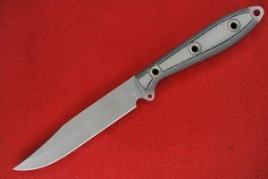 Busse Custom 4.75" Elmax Steak Knife - Black/Tan