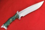 Busse Custom MoJo Knife with Green Buckeye Burl