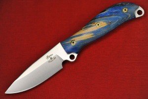 Busse Custom Active Duty Satin Blade, Blue Handle