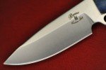 Busse Custom Active Duty Satin Blade, Blue Handle