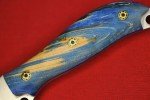 Busse Custom Active Duty Satin Blade, Blue Handle
