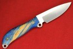 Busse Custom Active Duty Satin Blade, Blue Handle