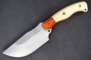Busse Custom War Train Knife with White Bone Handle