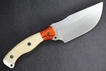 Busse Custom War Train Knife with White Bone Handle