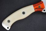 Busse Custom War Train Knife with White Bone Handle