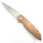 Grimsmo Rask Rose Gold Titanium Knife with Blue Accents