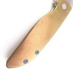 Grimsmo Rask Rose Gold Titanium Knife with Blue Accents