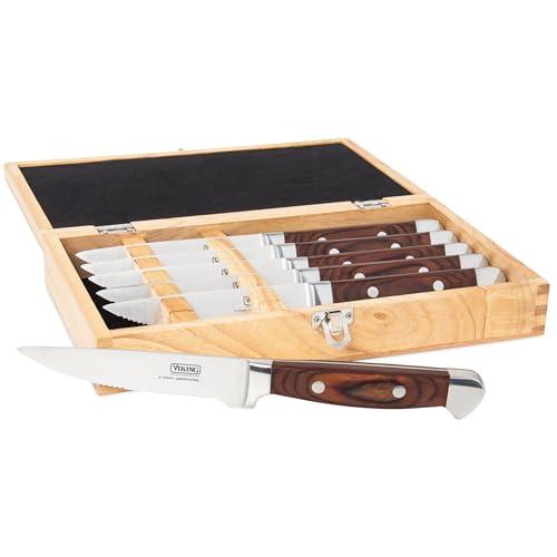 Viking Steak Knife Set with Pakkawood Handles